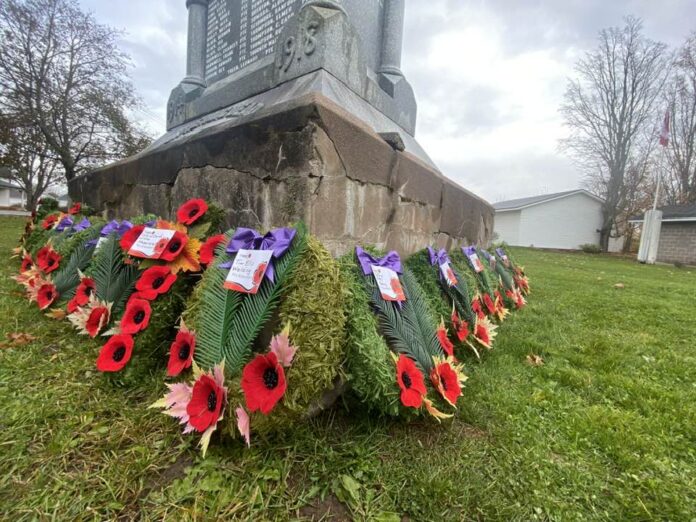 The Oxford Cenotaph this morning. Ceremonies begin at 10:45.