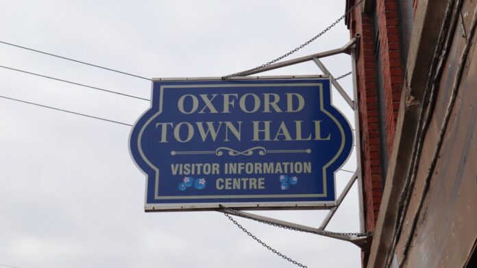 Oxford Town Hall sign