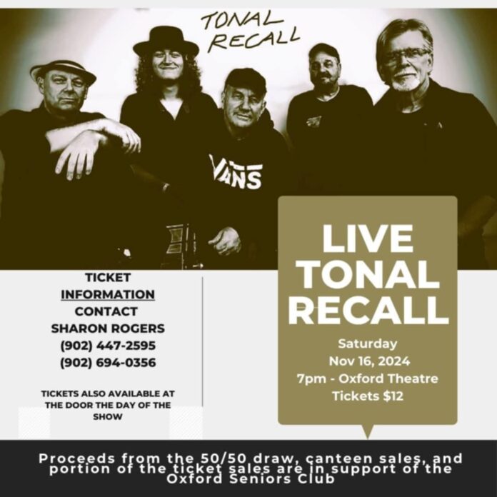 Tonal Recall, live at the Oxford Capitol Theatre, Saturday November 16th, 2024 at 7:00pm