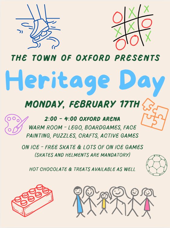 Heritage Day poster, activities at the Oxford Arena.