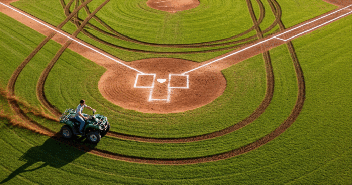 Stupid vandal on baseball field