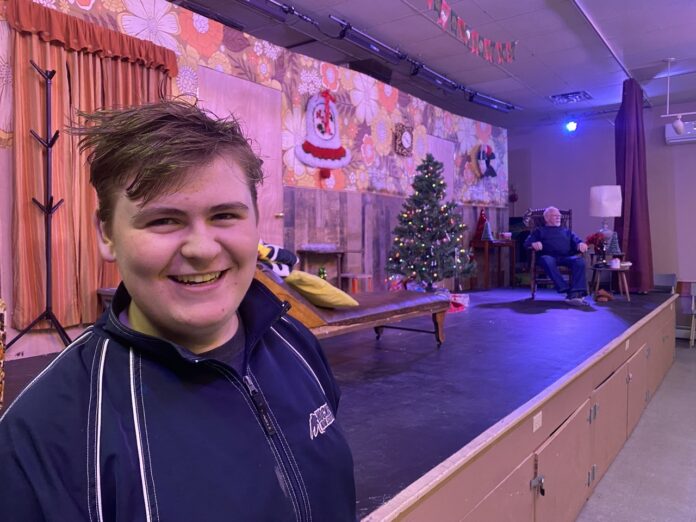 Cooper Rushton, playwright of "Grandpa's Christmas Chaos". Lawry MacLeod as Grandpa.