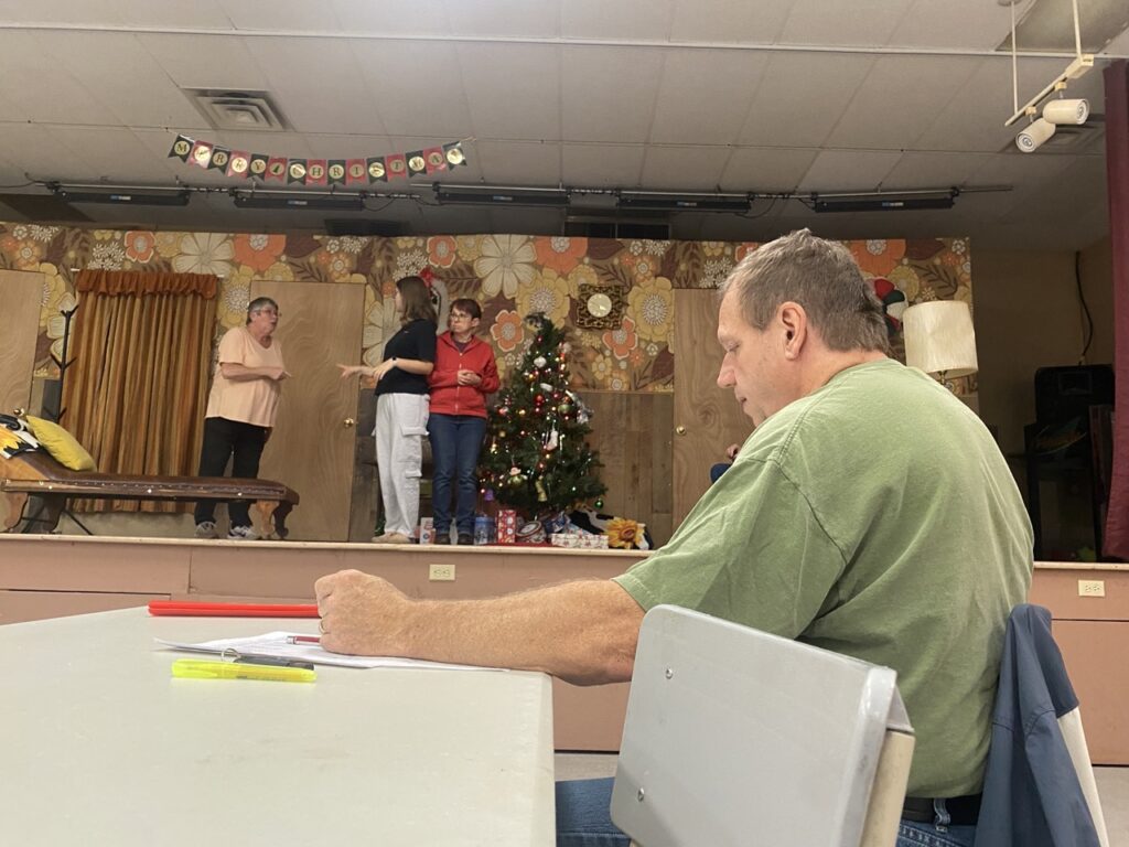 Director Kendall Mills runs the cast and crew through a rehearsal at the Oxford Legion. This is Mills' 39th production as Director.