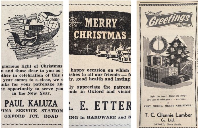 Seasons Greetings from Oxford Businesses in 1957